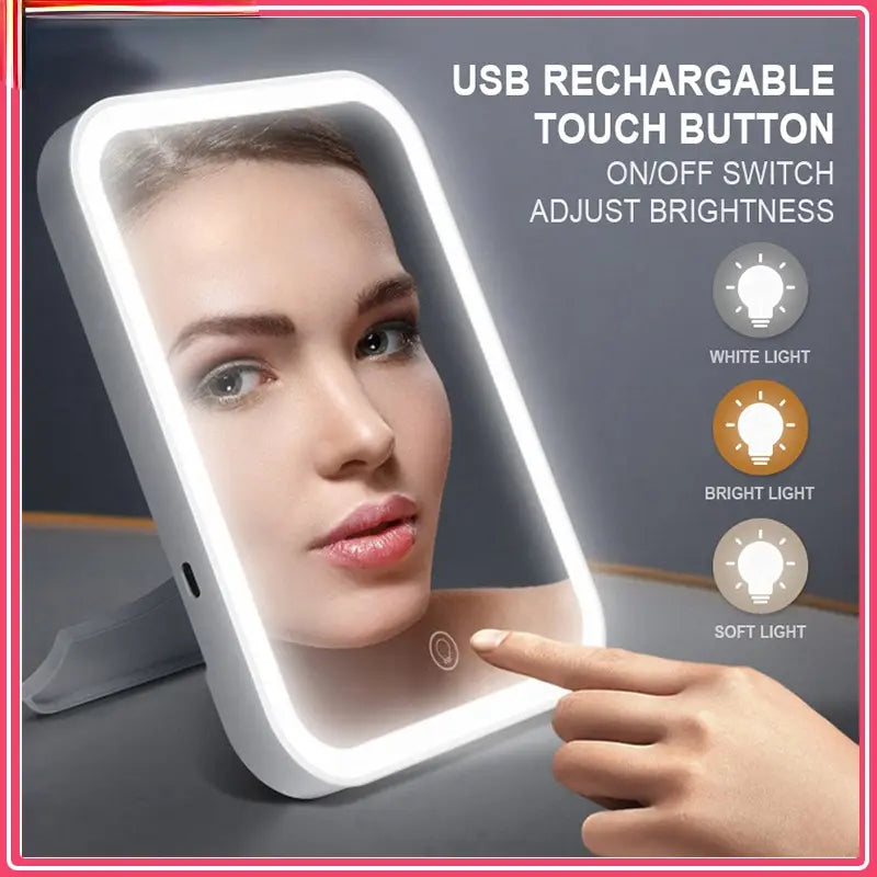 مرآة مكياج LED