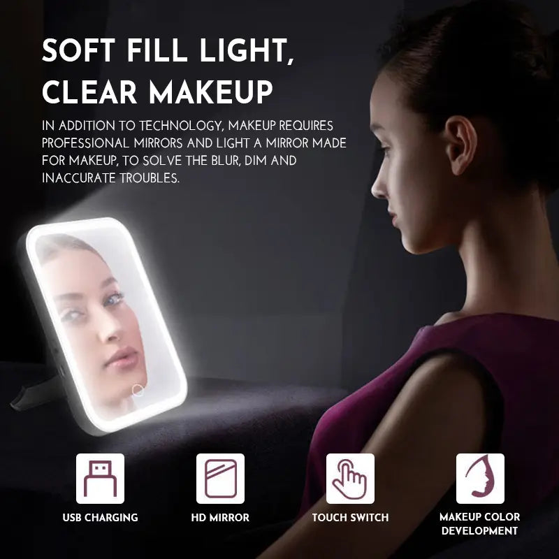 مرآة مكياج LED