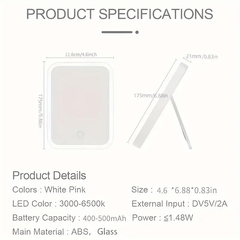 مرآة مكياج LED